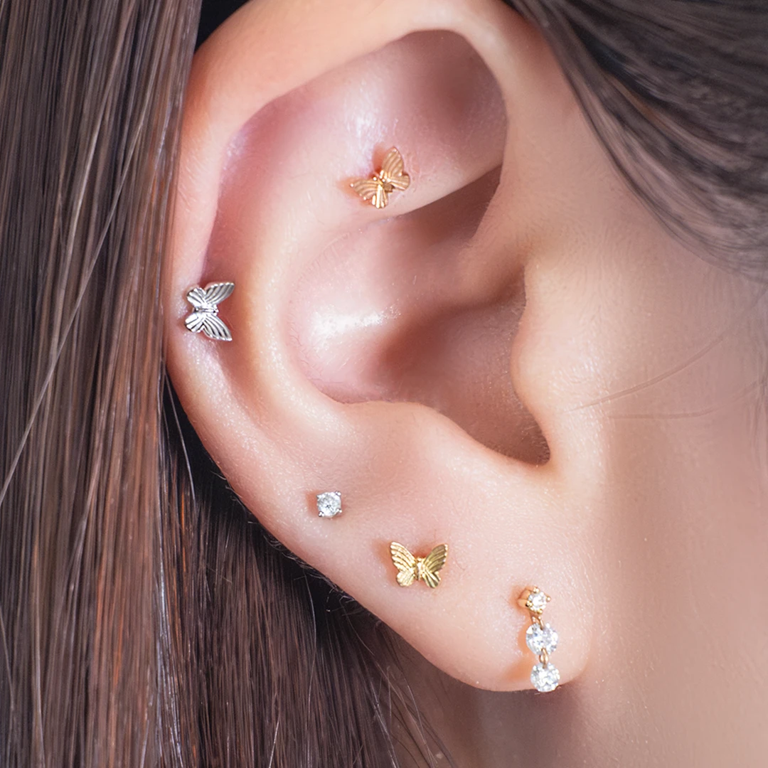 Little butterfly pure gold flat back